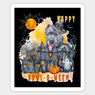 Cane Corso Happy Howl-o-ween Ghost Houses Funny Watercolor Magnet